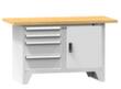 Werkbank Spinell, 5 Schubladen, 1 Schrank, RAL7035 Lichtgrau/RAL7035 Lichtgrau
