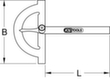KS Tools Winkelgradmesser mit offenen Bogen Technische Zeichnung 1 S