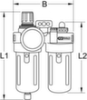 KS Tools 3/8" Druckluft-Wartungseinheit Standard 6 S