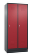 C+P Garderobenschrank Classic mit 2 Abteilen + Mitteltrennwand + Türen geschlitzt, Abteilbreite 400 mm