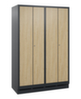C+P Garderobenschrank Evolo mit Dekor-Türen - 4 Abteile - je 2 gemeinsam verschließbar, Abteilbreite 300 mm