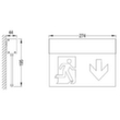 B-Safety LED-Rettungszeichenleuchte, Befestigung Wand Technische Zeichnung 1 S