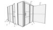 TROAX Wand-Aufsatzelement Extra für Trennwandsystem, Breite 1000 mm Milieu 2 S