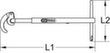 KS Tools Teleskop-Standhahn-Mutternschlüssel Technische Zeichnung 1 S