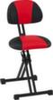 meychair Klappbare Stehhilfe Futura Light AF-SR mit Rückenlehne, Sitzhöhe 550 - 770 mm, Sitz schwarz/rot
