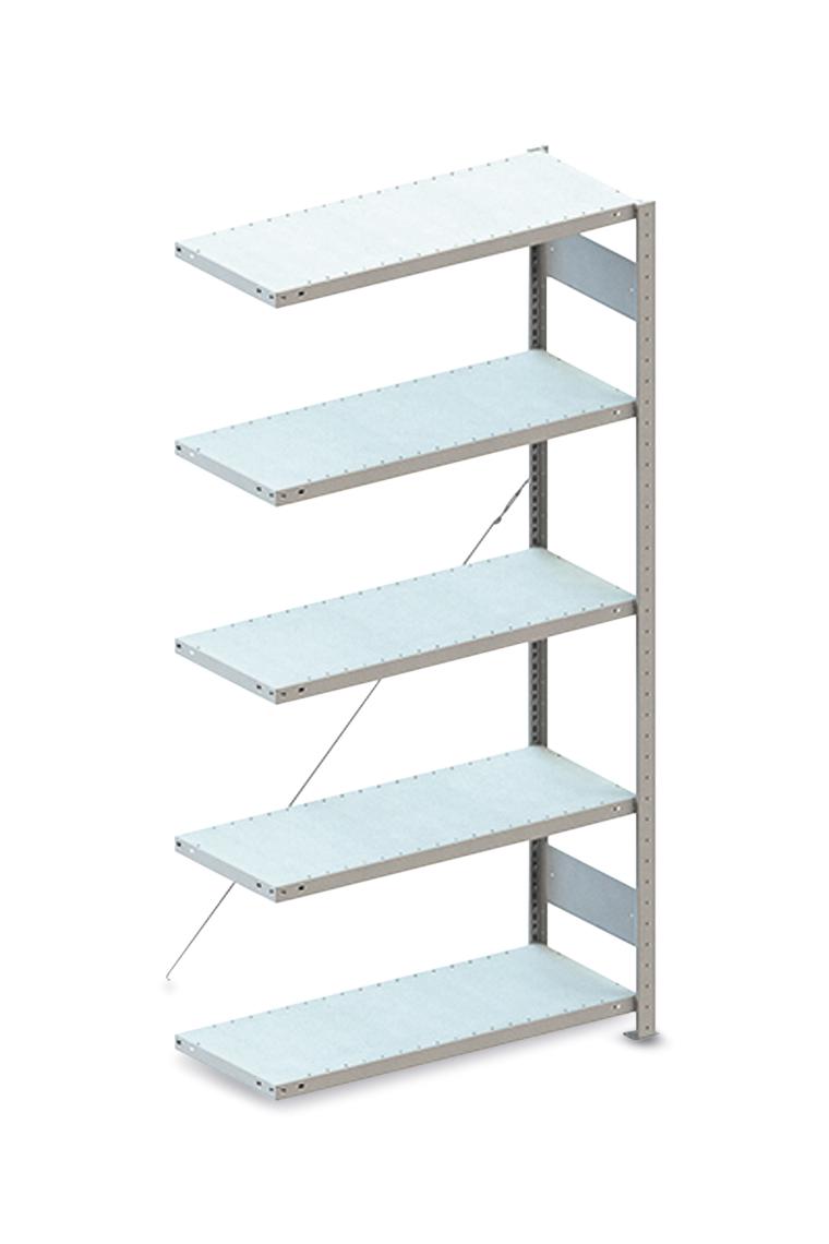 META System-Steckregal CLIP Anbaufeld, Höhe x Breite x Tiefe 2000 x 1306 x 436 mm, 5 Böden