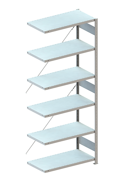 META System-Steckregal CLIP Anbaufeld, Höhe x Breite x Tiefe 2500 x 756 x 536 mm, 6 Böden