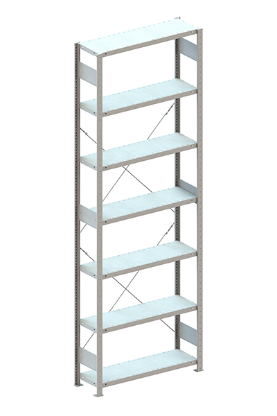 META System-Steckregal CLIP, Höhe x Breite x Tiefe 3000 x 806 x 336 mm, 7 Böden