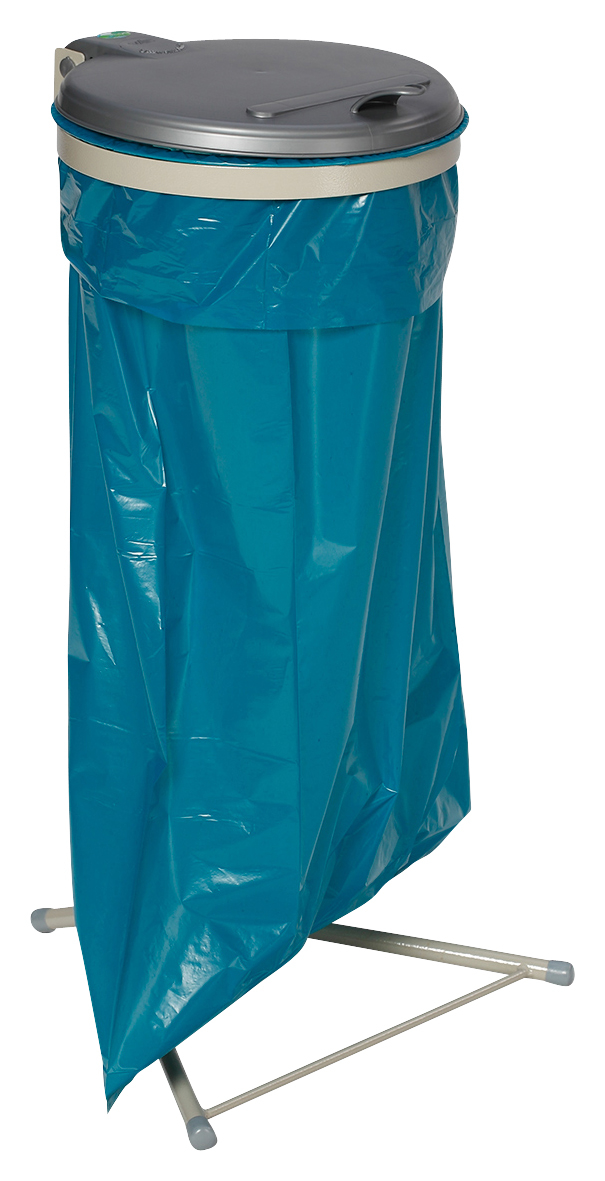 VAR Müllsackständer, für 120-Liter-Säcke, kieselgrau, Deckel silber Standard 1 ZOOM