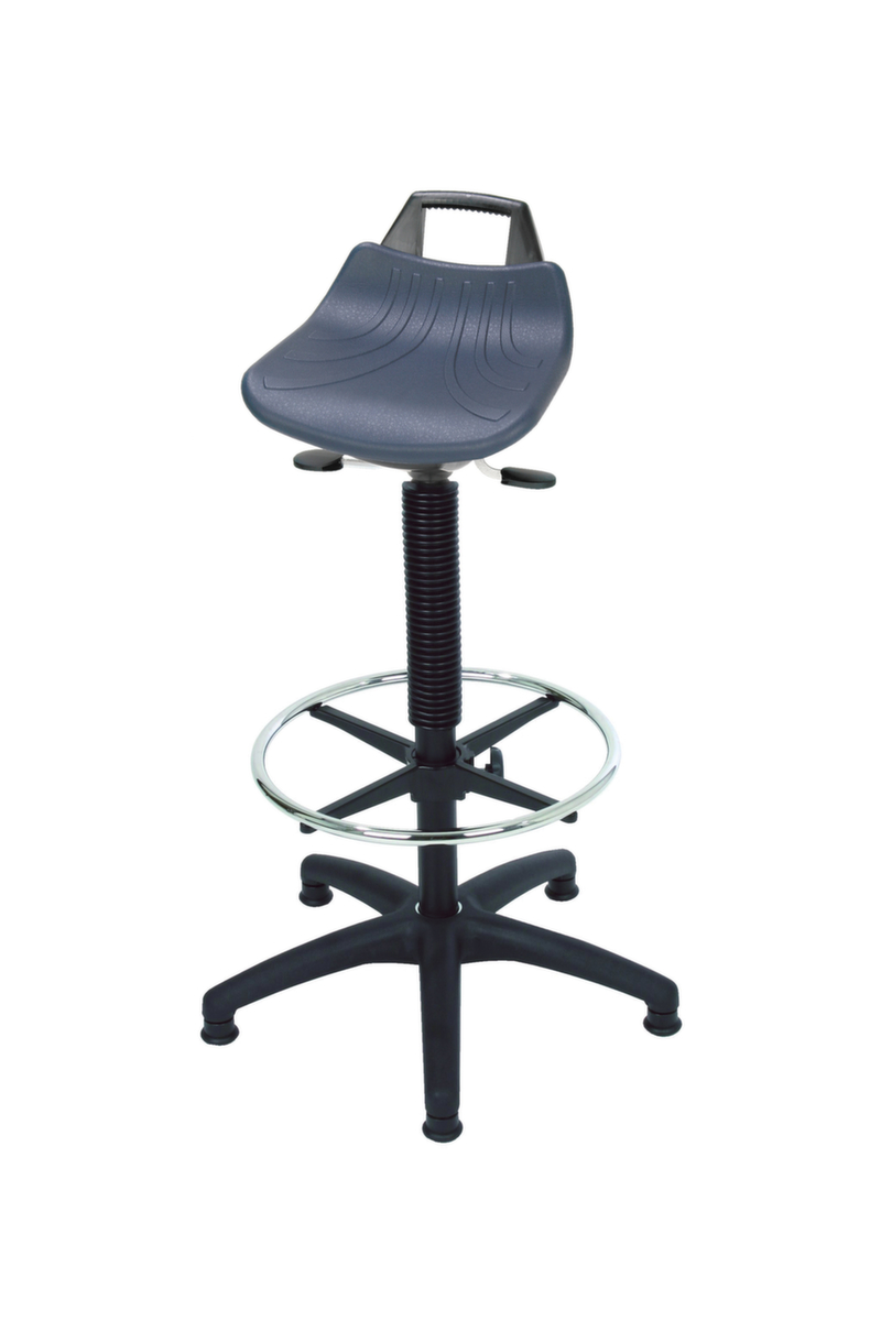 Höhenverstellbare Stehhilfe, Sitzhöhe 600 - 860 mm, Gestell schwarz Standard 1 ZOOM