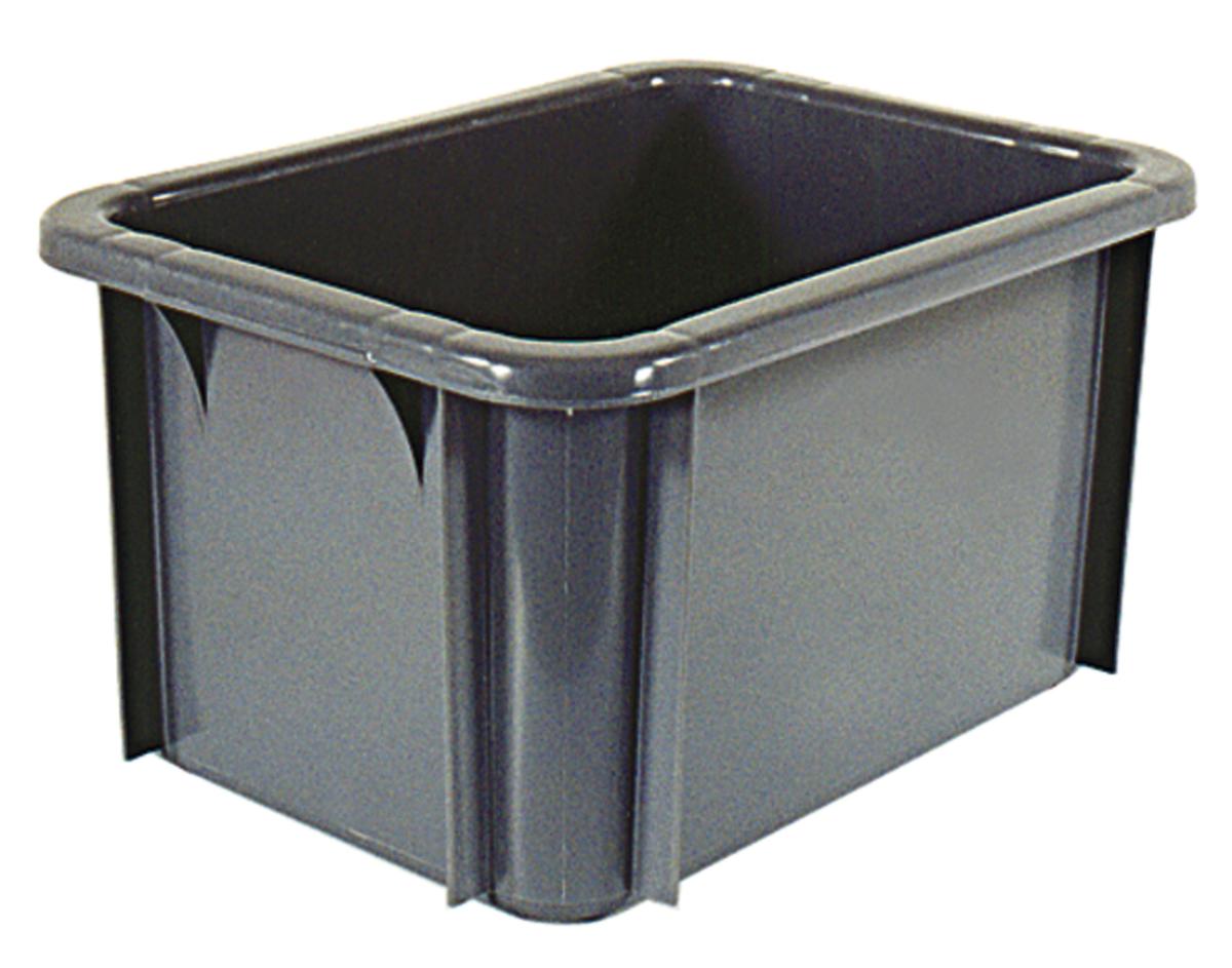 Stapelbehälter für Lebensmittel, grau, Inhalt 18 l Standard 1 ZOOM