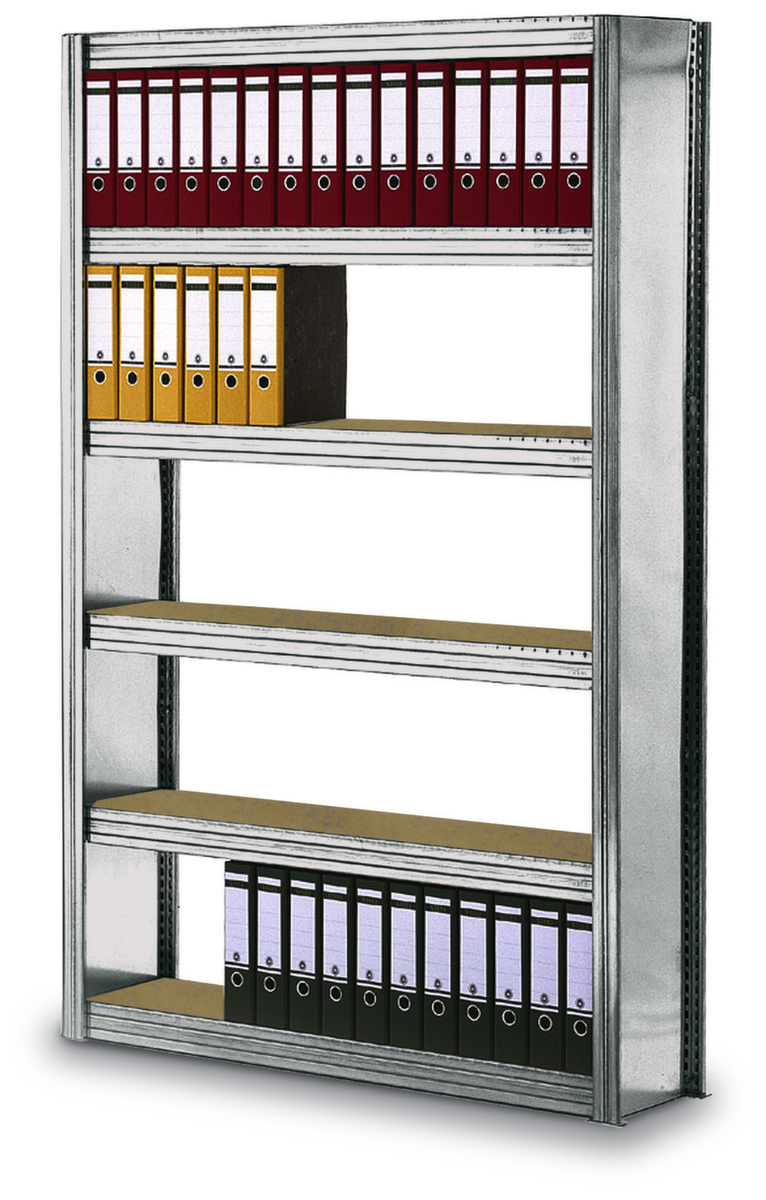 regalwerk Spanplatten-Steckregal mit Vollblechwänden, 6 Böden, mit korrosionsschützender Zinkbeschichtung Standard 1 ZOOM