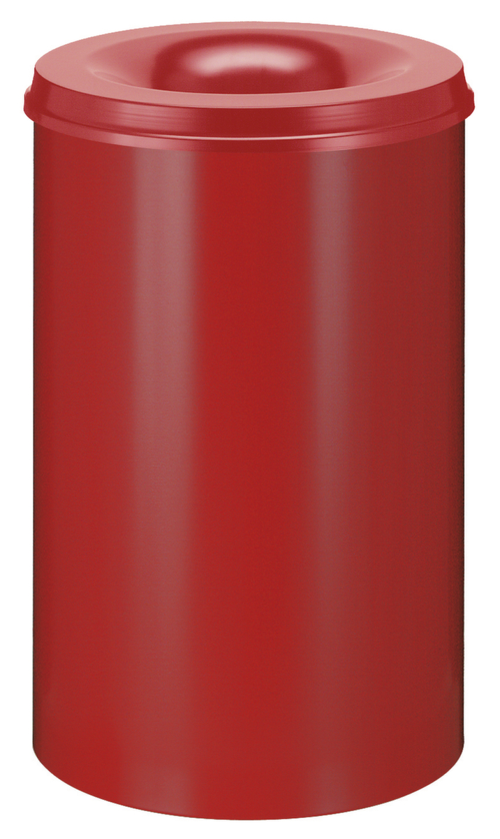 Selbstlöschender Papierkorb aus Stahl, 110 l, rot, Kopfteil rot Standard 1 ZOOM