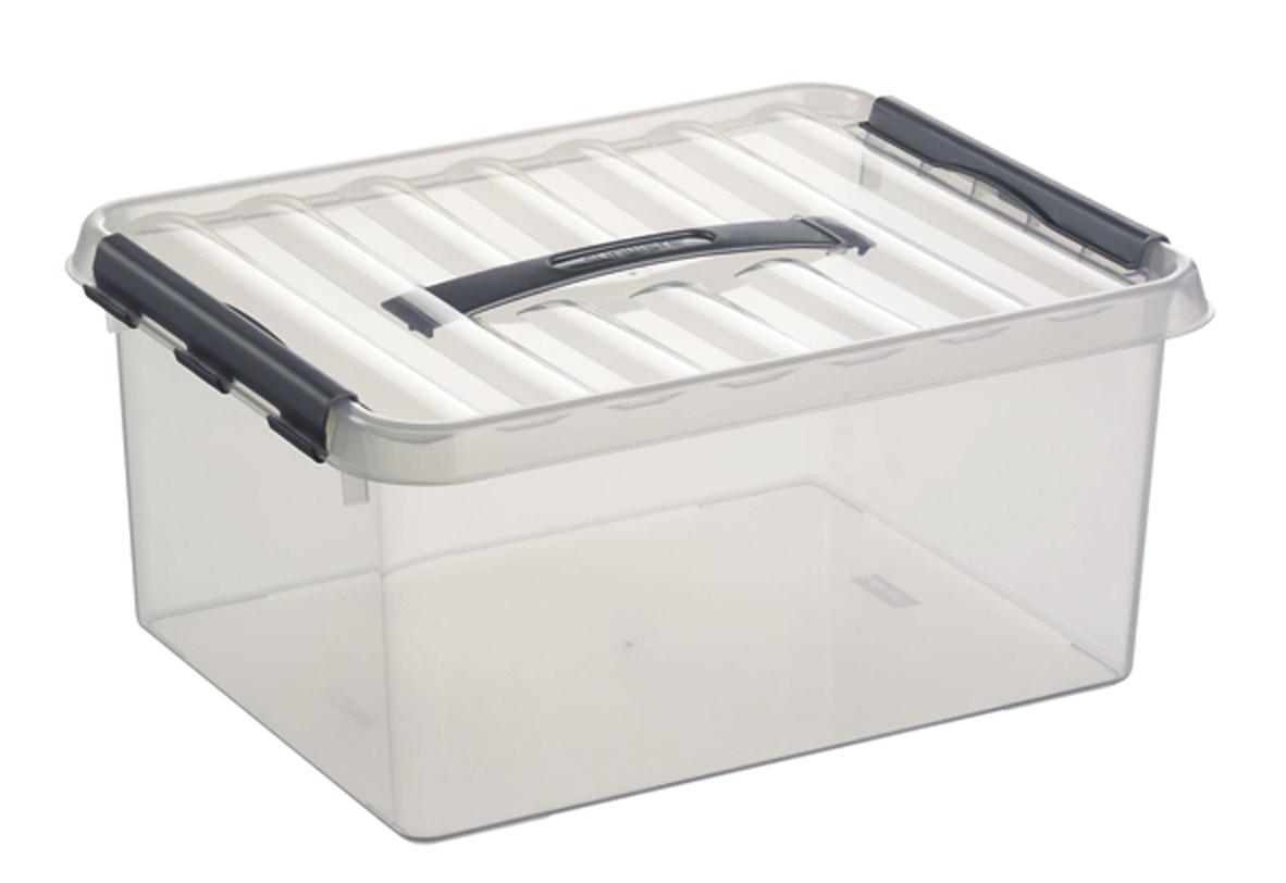 Stapelbare Aufbewahrungsbox, transparent, Inhalt 12 l, Stülpdeckel Standard 1 ZOOM