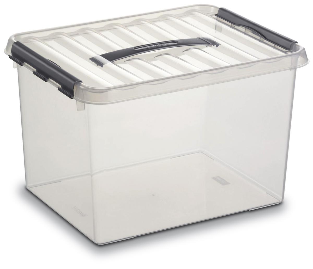 Stapelbare Aufbewahrungsbox, transparent, Inhalt 22 l, Stülpdeckel Standard 1 ZOOM