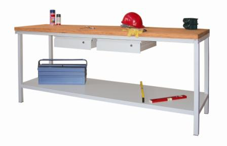 PAVOY Werkbank mit verschiedenen Unterbauten, 2 Schubladen, 1 Ablageboden Standard 1 ZOOM