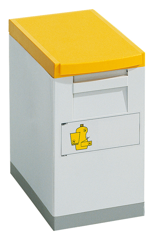 Wertstoffsammelbox, 15 l, hellgrau, Deckel gelb Standard 1 ZOOM