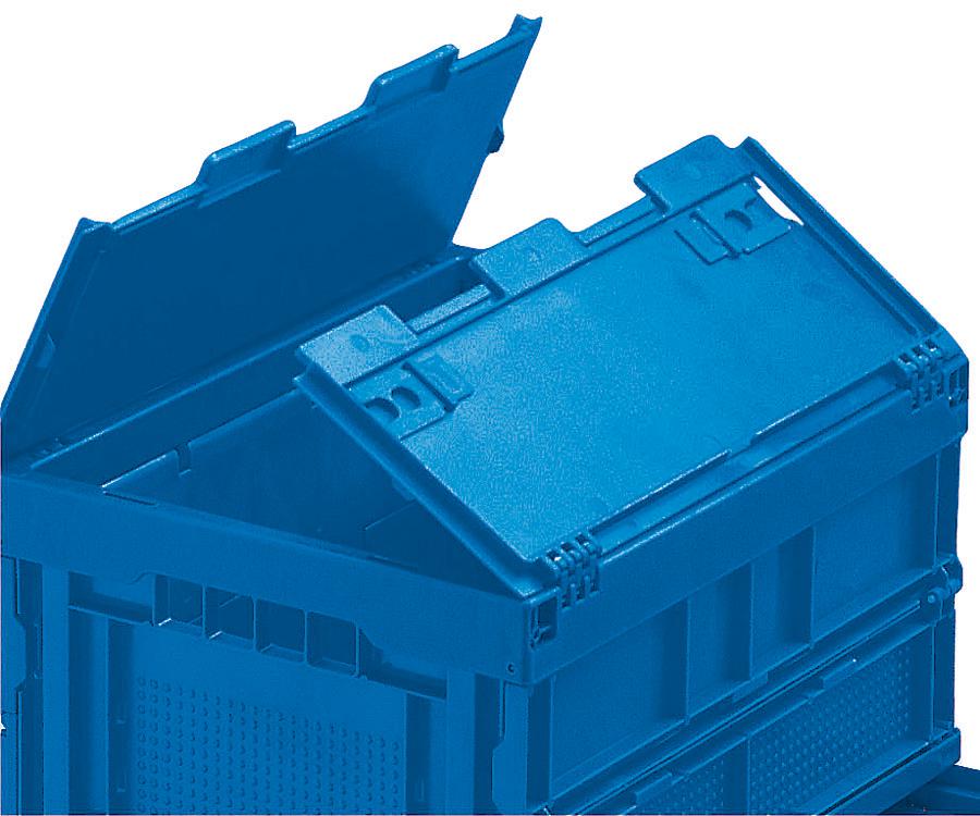 Walther Faltsysteme Faltbox, blau, Inhalt 66 l, Klappdeckel Detail 1 ZOOM