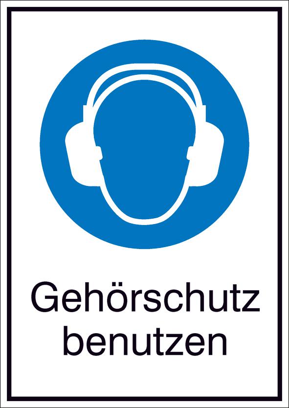 Gebotsschild Gehörschutz benutzen, Aufkleber Standard 1 ZOOM