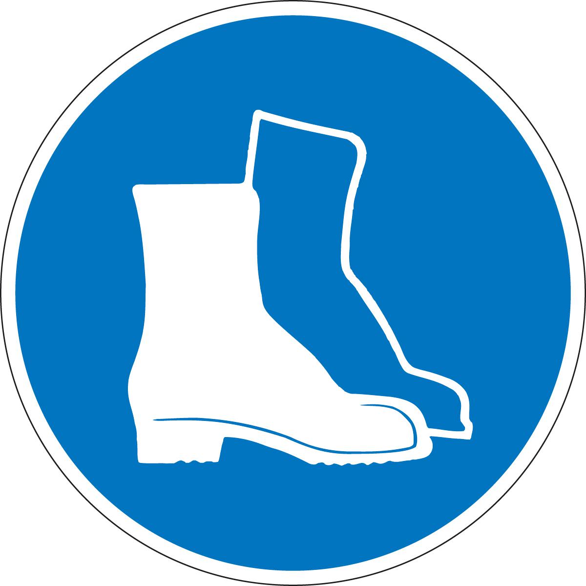 Gebotsschild Fußschutz benutzen, Aufkleber Standard 1 ZOOM