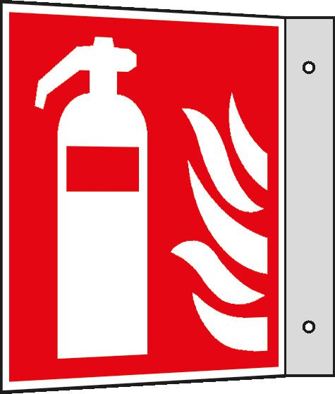 Brandschutzschild SafetyMarking® Feuerlöscher, Fahnenschild, langnachleuchtend Standard 1 ZOOM