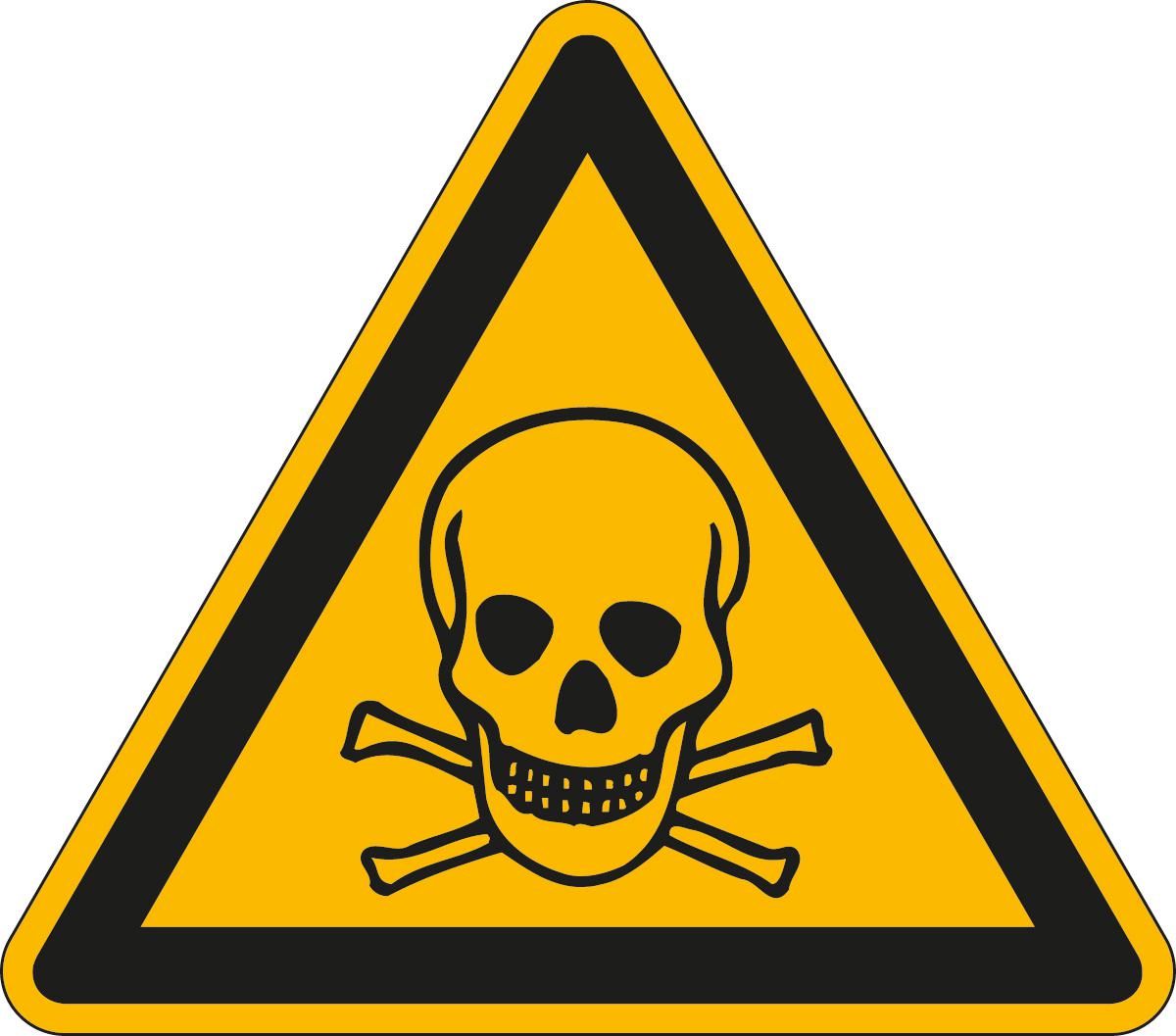 Warnschild vor giftigen Stoffen, Aufkleber Standard 1 ZOOM
