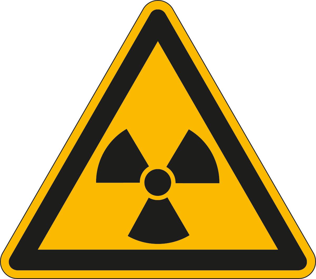 Warnschild vor radioaktiven/ionisierenden Stoffen, Aufkleber Standard 1 ZOOM