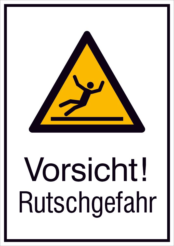 Warnschild vor Rutschgefahr, Wandschild Standard 1 ZOOM