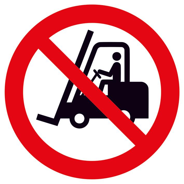 Verbotsschild für Flurförderzeuge verboten, Aufkleber, Standard Standard 1 ZOOM