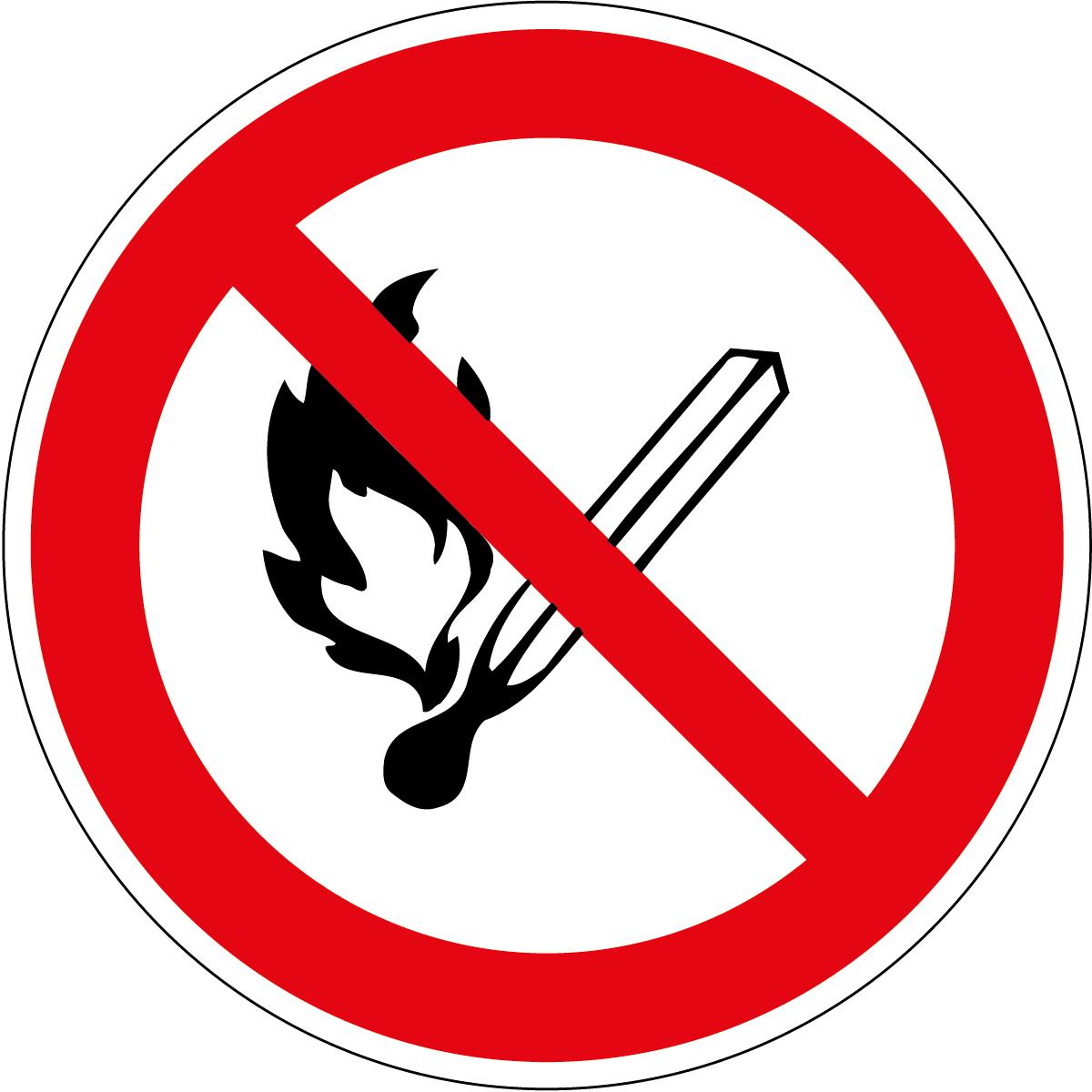 Verbotsschild Feuer offenes Licht und Rauchen verboten, Wandschild, Standard Standard 1 ZOOM