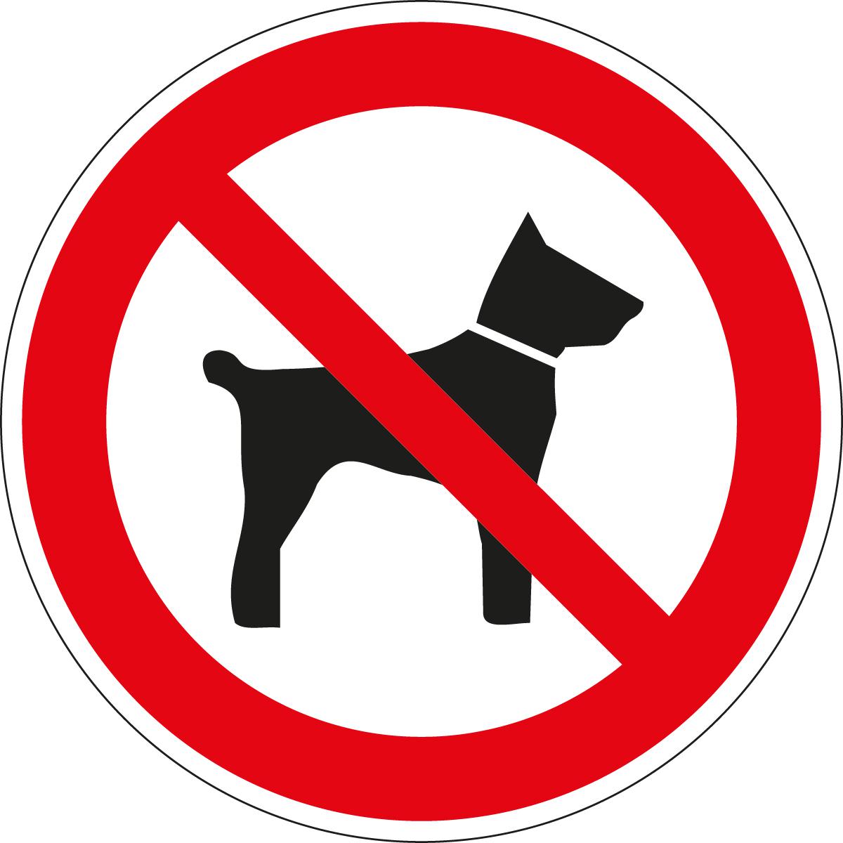 Verbotsschild Mitführen von Hunden verboten, Aufkleber, Standard Standard 1 ZOOM