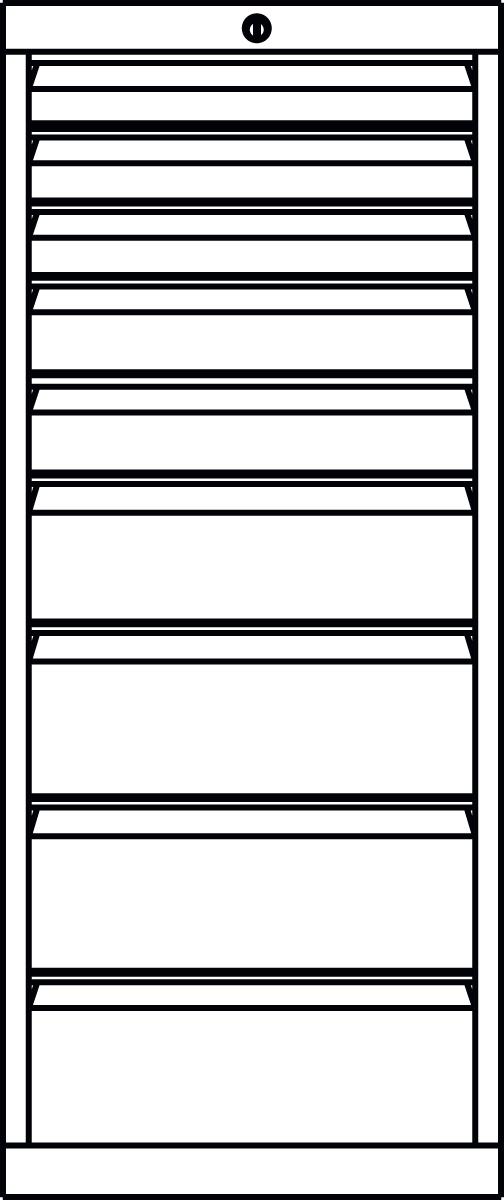 PAVOY Schubladenschrank Basis Plus, 9 Schublade(n) Technische Zeichnung 1 ZOOM