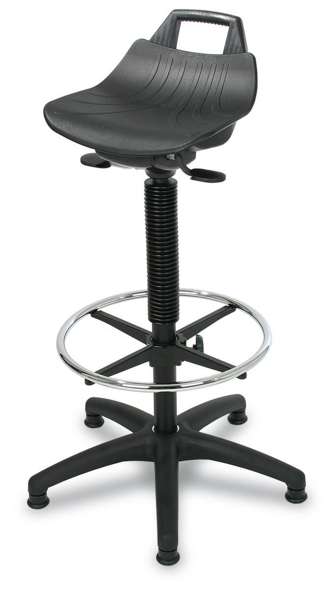 Höhenverstellbare Stehhilfe, Sitzhöhe 600 - 860 mm, Gestell schwarz Standard 1 ZOOM
