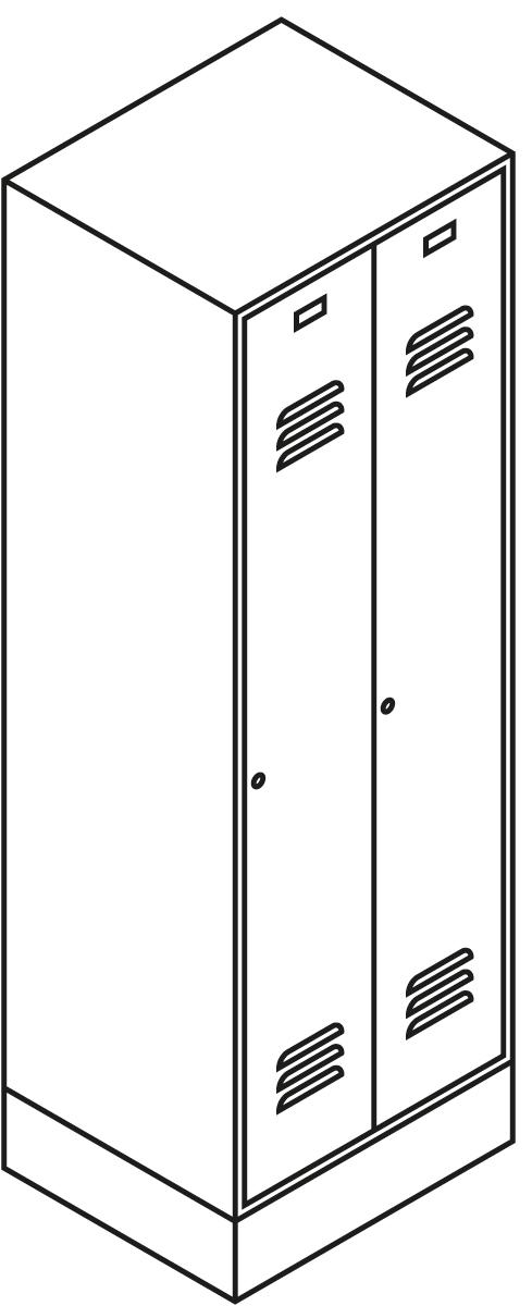 PAVOY Garderobenschrank Basis, Abteilbreite 300 mm Technische Zeichnung 2 ZOOM