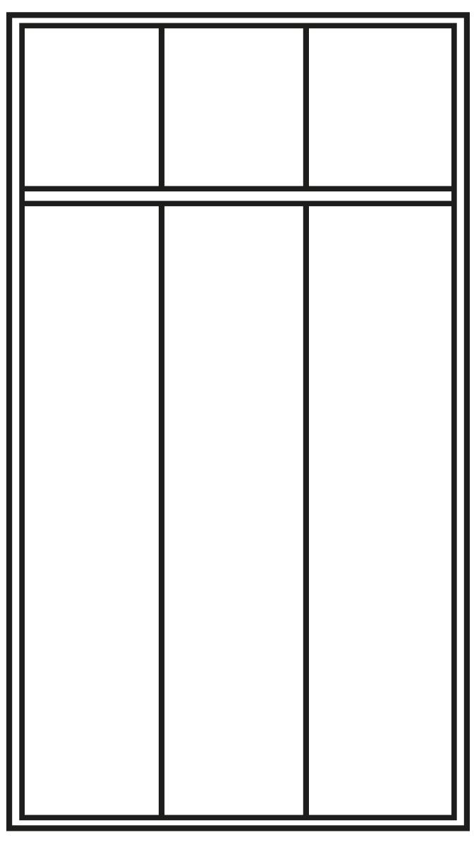 PAVOY Garderobenschrank Basis mit 3 Abteilen, Abteilbreite 300 mm Technische Zeichnung 1 ZOOM