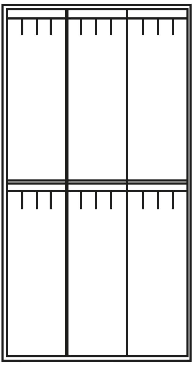 C+P Doppelstöckiger Garderobenschrank Evolo 3x2 Abteile in 2 Breiten, Abteilbreite 300 mm Technische Zeichnung 1 ZOOM