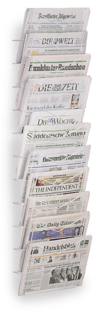 Zeitungswandhalter, 11 Ablagen, Gestell lichtgrau Standard 1 ZOOM