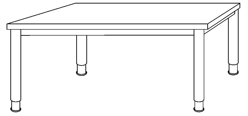 Höhenverstellbarer Schreibtisch Technische Zeichnung 1 ZOOM