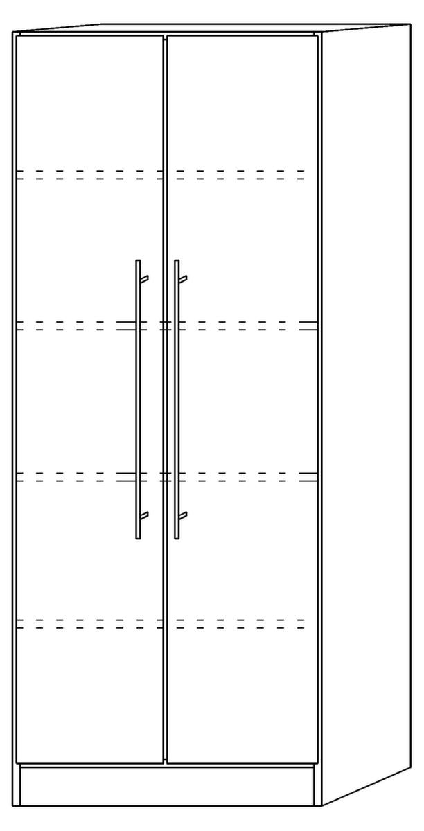 Flügeltürenschrank Sina, 5 Ordnerhöhen, Nussbaum/Nussbaum Technische Zeichnung 1 ZOOM
