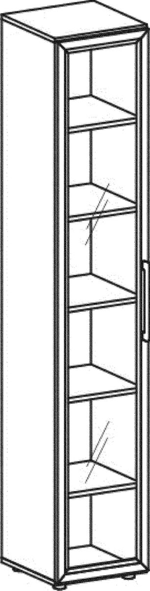 Gera Flügeltürenschrank Milano mit Glastüren, 6 Ordnerhöhen Technische Zeichnung 1 ZOOM