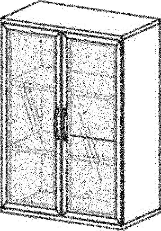 Gera Glastürenschrank Pro, 3 Ordnerhöhen Technische Zeichnung 1 ZOOM