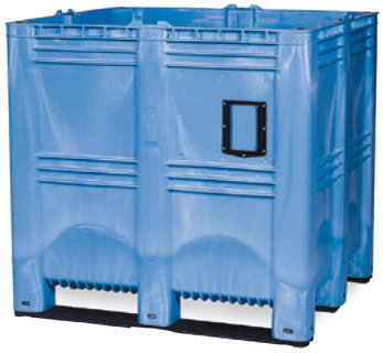 Megabehälter 7-fach stapelbar, Inhalt 1400 l, blau, Kufen Standard 1 ZOOM