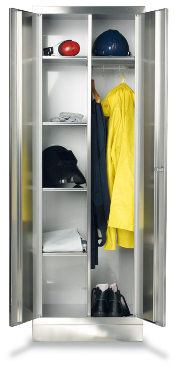 Edelstahl-Kleiderschrank mit 2 Abteilen Standard 1 ZOOM
