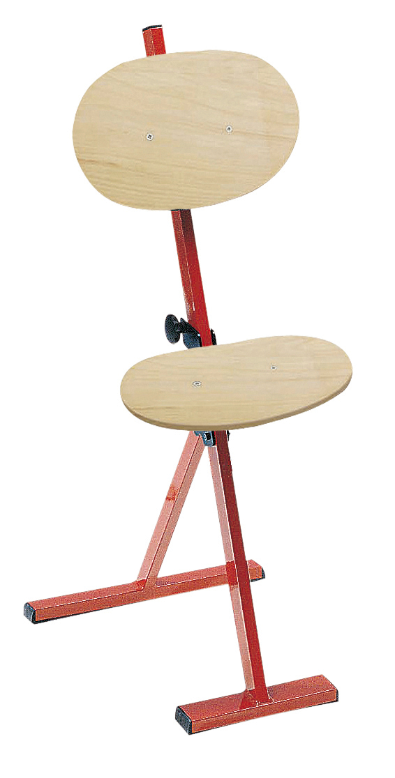 Kappes Klappbare Stehhilfe ErgoPlus® mit Rückenlehne, Sitzhöhe 550 - 900 mm, Gestell rot Standard 1 ZOOM