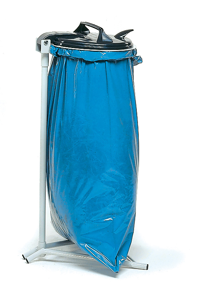 fetra Müllsackständer, für 120-Liter-Säcke, RAL7035 Lichtgrau, Deckel schwarz Milieu 1 ZOOM