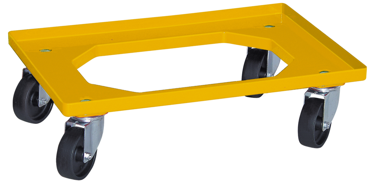Kastenroller mit offenem Winkelrahmen, Traglast 250 kg, gelb Standard 1 ZOOM