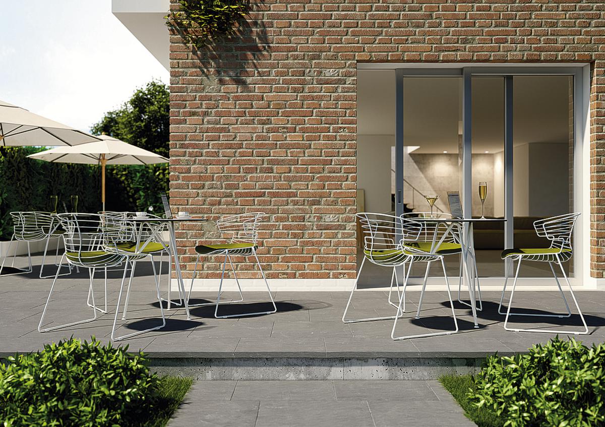 Quadrifoglio Outdoor Besucherstuhl COVE mit Draht-Sitzschale Milieu 2 ZOOM