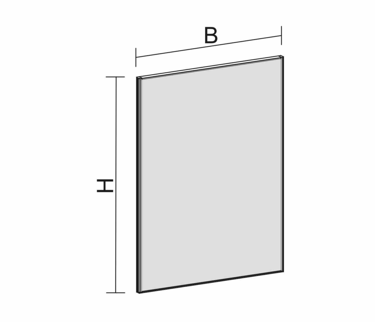 Gera Schallabsorbierende Stellwand Pro, Höhe x Breite 1600 x 1000 mm, Wand grau Technische Zeichnung 1 ZOOM