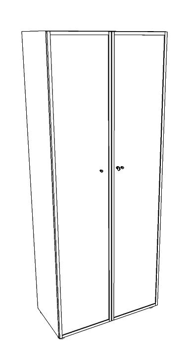 Quadrifoglio Glastürenschrank T45, 5 Ordnerhöhen, Korpus weiß Technische Zeichnung 1 ZOOM