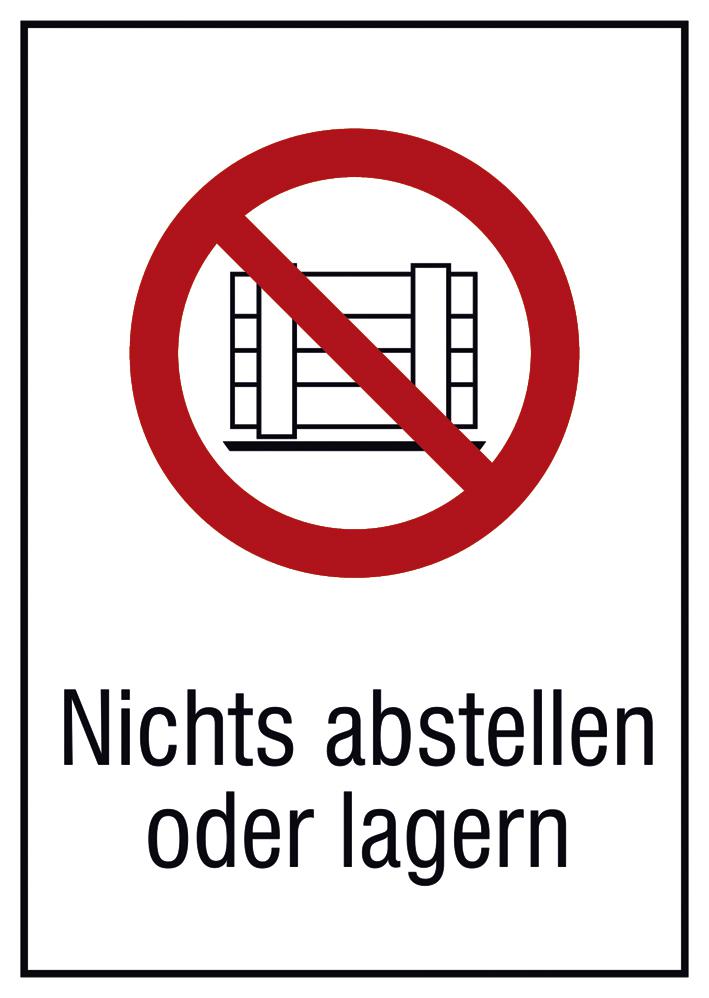 Verbotskombischild "Nichts abstellen oder lagern", Wandschild, Standard Standard 1 ZOOM